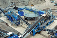 An aerial view of the Hawaiian Cement plant, with the AquaCycle thickener positioned in the center. According to CDE, the AquaCycle recycles up to 90 percent of used water. Photo courtesy of CDE