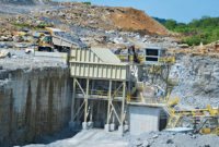 Haydon Materials utilizes 772 Cat haulers to move material to the Deister feeder and C125 Metso jaw crusher at the new Airport Road Quarry in Bardstown, Kentucky. Photo by Kevin Yanik.