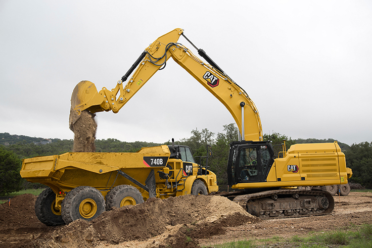 The Cat 349 excavator offers contractors up to 45 percent more operating efficiency. Photo: Cat