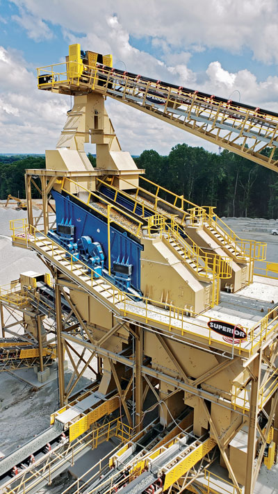 Georgia Stone Products’ Bart Boyd says the design of the Jefferson Quarry plant affords unique ways to reintroduce fines to base product and established a more balanced inventory. Photo: Superior Industries