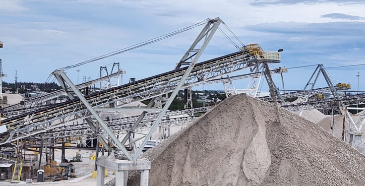The latest U.S. Geological Survey data indicates that aggregate production was down three quarters in a row through the second quarter of 2023. Photo: P&Q Staff